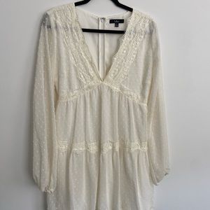 Lulu’s Wistful Moments Ivory Lace Long Sleeve Dress